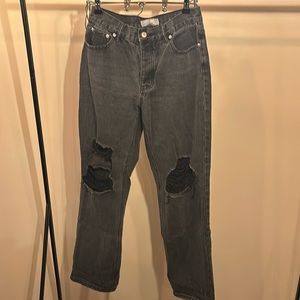 Faded black ripped jeans